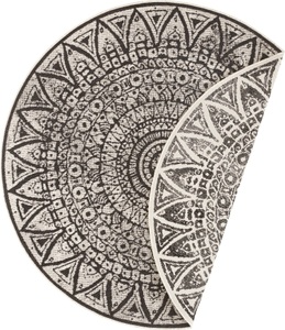 Freundin home collection, freundin Home Collection Teppich »Lilja«, rund, 5 mm Höhe, In-und Outdoor geeignet, Mandala, Wohnzimmer, Balkon, Terrasse, Garten, Pflegeleicht, Flachgewebe, Wendbar, freundin Home Collection Teppich »Lilja Wendeteppich«, rund, 5 mm Höhe, In-& Outdoor, beidseitig, Wetterfest, Balkon, Garten, Wohnzimmer
