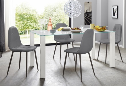 MY HOME, my home Essgruppe, (Set, 5 tlg.), mit Glastisch, Breite 160 cm, INOSIGN Essgruppe, (Set, 5 tlg.), mit Glastisch, Breite 160 cm