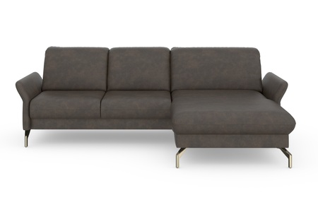 sit&more Ecksofa »Fashion«, wahlweise mit Kopfteilverstellung und Vorziehsitz, motorisch, mit satinierten Nickelfüssen