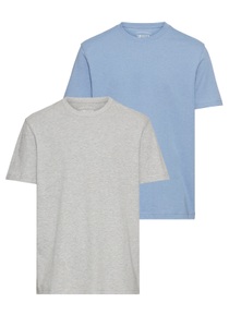 Man's World Rundhalsshirt, Kurzarm, Basic-Stil, aus Baumwollmischung, 2er-Pack