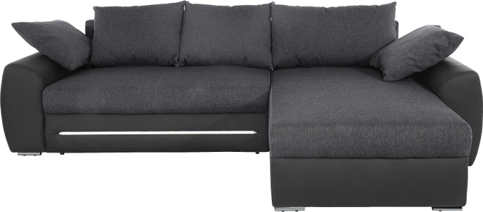 Jockenhöfer Gruppe, Jockenhöfer Gruppe Ecksofa, inklusive LED-Beleuchtung, mit Bettfunktion und Bettkasten, Recamiere links oder rechts montierbar, inklusive loser Kissen, frei im Raum stellbar, Jockenhöfer Gruppe Ecksofa Basel, inklusive LED-Beleuchtung, mit Bettfunktion und Bettkasten