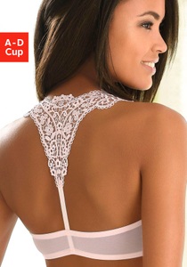 Lascana, LASCANA Push-up-BH, LASCANA Push-up-BH »Melissa«, mit Vorderverschluss & Spitzenrücken aus Stickerei, Dessous