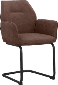 PLACES OF STYLE, Places of Style Armlehnstuhl »Ginevra«, 2 St., Microfaser, Sitz und Rücken gepolstert, mit schwarzem Gestell aus Metall, in verschiedenen Farbvarianten enthältlich, Sitzhöhe 51 cm, Places of Style Armlehnstuhl »Ginevra«, 2 St., Microfaser, Sitz und Rücken gepolstert, mit Gestell aus Metall, Sitzhöhe 51 cm