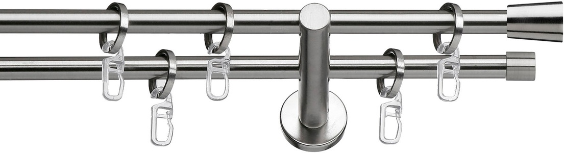 INDEKO, Gardinenstange, »Granada«, indeko, Fixmass, indeko Gardinenstange »Granada«, 2 läufig-läufig, Fixmass, Komplett-Set inkl. Ringen und Montagematerial