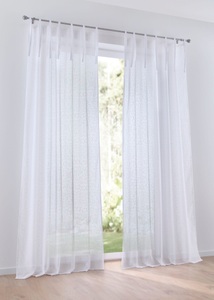 Kutti, Kutti Vorhang »Timber Schal«, (1 St.), Kutti Vorhang »Timber Schal«, (1 St.), Gardine halbtransparent, weiss, bedruckt, Polyester, einfarbig
