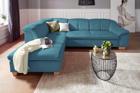 SIT&MORE, sit&more Ecksofa, sit&more Ecksofa »Santo L-Form«, mit Federkern, wahlweise mit Bettfunktion und Stauraum
