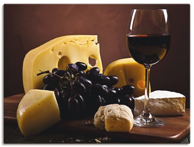 Artland, Artland Wandbild »Käse Stillleben«, Artland Leinwandbild »Käse Stillleben«, Lebensmittel, (1 St.), auf Keilrahmen gespannt