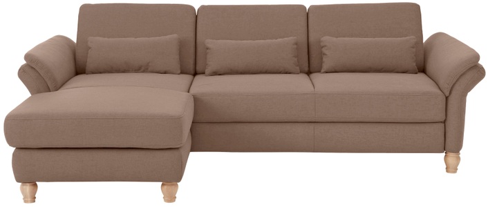 Home affaire Ecksofa »Palazzo«, incl. Sitztiefenverstellung, wahlweise mit Bettfunktion und Stauraum,Federkern