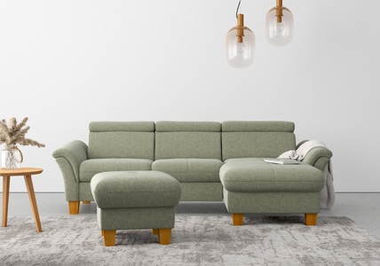 HOME AFFAIRE, Home affaire Ecksofa, wahlweise mit Bett mit klappbaren Rollen, Kasten und Kopfverstellung, 