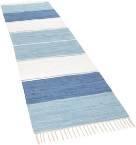 THEKO, THEKO Läufer »Stripe Cotton«, rechteckig, 5 mm Höhe, Teppich-Läufer, Flachgewebe, reine Baumwolle, handgewebt, mit Fransen, THEKO Läufer »Stripe Cotton«, rechteckig, 5 mm Höhe, Handweb Flachgewebe, reine Baumwolle, handgewebt, mit Fransen
