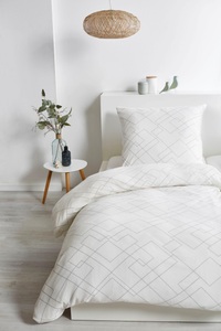 undefined, Primera Crêpe Bio Bettwäsche, Primera Bettwäsche »Bio Crepe Mosaik«, mit feinem Linienmuster