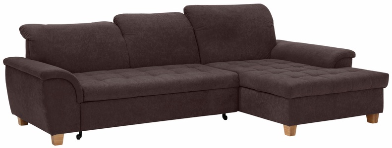 HOME AFFAIRE, Home affaire Ecksofa »Lyla«, mit Recamiere, wahlweise mit Rückenfunktion und zusätzlich mit Bett + Bettkasten, Home affaire Ecksofa »Lyla fester Sitzkomfort, bequeme Armlehnen, Breite 279cm, L-Form« mit Recamiere, wahlweise mit Rückenfunktion und zusätzlich mit Bett