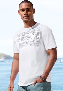 John Devin T-Shirt »mit Print«, Regular-Fit, aus Slub-Qualität, mit Print