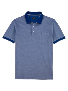 OLYMP Poloshirt »Casual«, Two-Tone Piqué, Seitenschlitzen im Saum