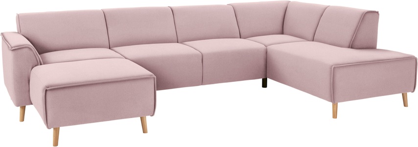 ANDAS, andas Wohnlandschaft »Janek«, mit Federkern und Keder in scandinavischem Design, Home affaire Wohnlandschaft »Janek Scandic Design, elegant und zeitlos U-Form« mit Federkern und Keder in scandinavischem Design