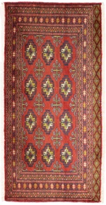 MorgenLand, morgenland Wollteppich »Turkaman Teppich handgeknüpft rot«, rechteckig, 8 mm Höhe, morgenland Wollteppich »Turkaman Teppich handgeknüpft rot«, rechteckig, 8 mm Höhe