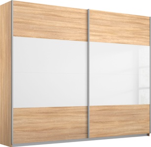 Rauch, rauch Schwebetürenschrank »Quadra«, mit Glaselementen, rauch Schwebetürenschrank »Quadra Bestseller Schlafzimmerschrank in vielen Breiten«, Kleiderschrank Garderobenschrank Schrank mit Glaselementen