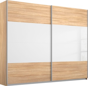 Rauch, rauch Schwebetürenschrank »Quadra«, mit Glaselementen, rauch Schwebetürenschrank »Quadra Bestseller Schlafzimmerschrank in vielen Breiten«, Kleiderschrank Garderobenschrank Schrank mit Glaselementen