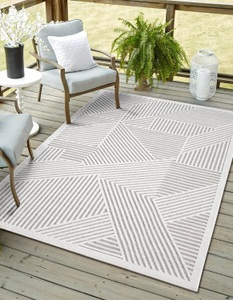 Myflair Möbel & Accessoires Teppich »Vill, LAGERRÄUMUNG!«, rechteckig, 8 mm Höhe, modernes Design, Hoch-Tief Effekt, Outdoor geeignet, Balkon, Terrasse