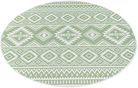 Carpet City, Carpet City Teppich »Palm«, rund, 5 mm Höhe, Wetterfest & UV-beständig, für Balkon, Terrasse, Flur, Küche, flach gewebt, Carpet City Teppich »PALM3522«, rund, 5 mm Höhe, Wetterfest & UV-beständig, für Balkon, Terrasse, Küche, flach gewebt