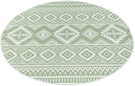 Carpet City, Carpet City Teppich »Palm«, rund, 5 mm Höhe, Wetterfest & UV-beständig, für Balkon, Terrasse, Flur, Küche, flach gewebt, Carpet City Teppich »PALM3522«, rund, 5 mm Höhe, Wetterfest & UV-beständig, für Balkon, Terrasse, Küche, flach gewebt