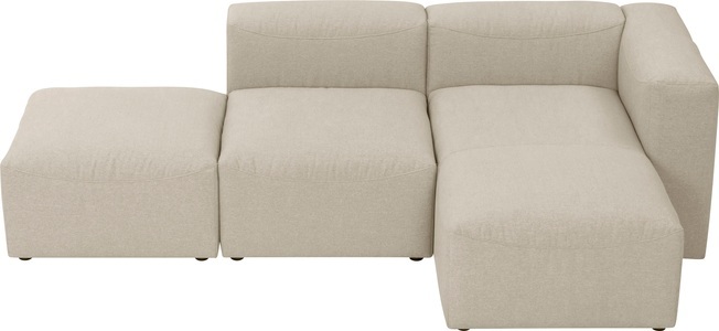 MAX WINZER, Max Winzer® Ecksofa »Lena«, (Spar-Set, 3 St.), Sofa-Set 03 aus 3 Sitz-Elementen, individuell kombinierbar, Max Winzer Ecksofa in flachgewebe creme , Lena , Textil , Uni , 250x160 cm , Flachgewebe , Typenauswahl, Rücken echt , 001775007719