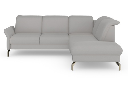 sit&more Ecksofa »Fashion«, wahlweise mit Kopfteilverstellung und Vorziehsitz, motorisch, mit satinierten Nickelfüssen