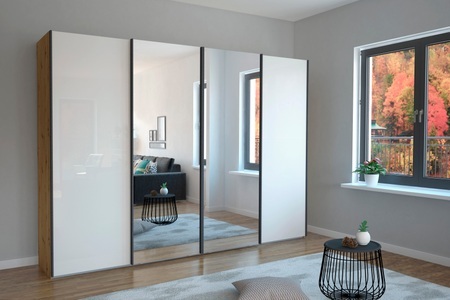 Wiemann, WIEMANN Schwebetürenschrank »Monaco«, hochwertige Glas- und Spiegelfront, WIEMANN Schwebetürenschrank »Monaco«, hochwertige Glas- und Spiegelfront