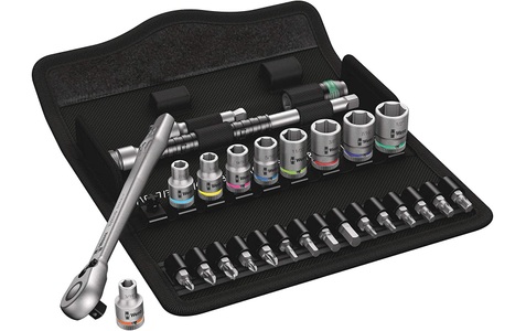Wera, Wera 8100 SA 11 Zyklop Steckschlüsselsatz zöllig 28teilig 05004021001, Zyklop Metal-Knarrensatz 8100 SA 11, Zoll-Größen, Werkzeug-Set