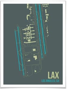 Wall-Art, Wall-Art Poster »Wandbild LAX Grundriss Los Angeles«, Grundriss, (1 St.), Poster, Wandbild, Bild, Wandposter, Wall-Art Poster »Wandbild LAX Grundriss Los Angeles«, Grundriss, (1 St.), Poster ohne Bilderrahmen