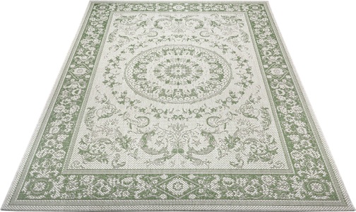 White Label, White Label - Teppich In-& Outdoor - 80 x 150 cm; - Creme, Grün, 
