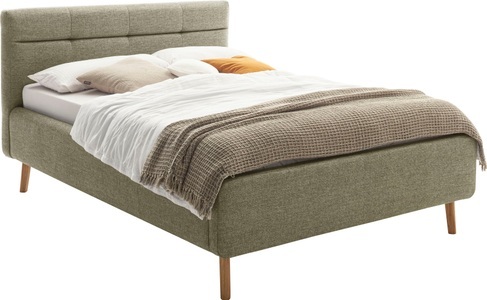 undefined, Bett LOTTE 140x200cm furniert / stoff grün