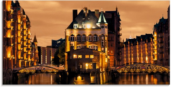 Artland Glasbild »Speicherstadt in Hamburg«