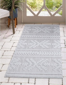 Carpet City, Carpet City Teppich »Santorini«, rechteckig, 5 mm Höhe, 3D-Effekt, für Wohnzimmer, Flur, Küche, Wintergarten, Balkon, Wetterfest & UV-beständig, Carpet City Teppich »In-& Outdoorteppich Santorini 411, 3D-Effekt, Boho-Optik«, rechteckig, 5 mm Höhe, Wetterfest & UV-beständig für Terrasse, Balkon, Küche, Flur