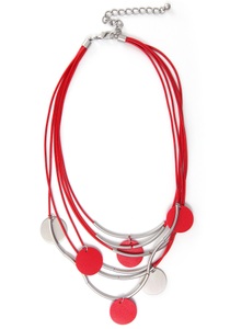 J.Jayz, J.Jayz Collier »Plättchen, rund, rot, bicolor«, Firetti Collier »Plättchen, rund, rot, bicolor«