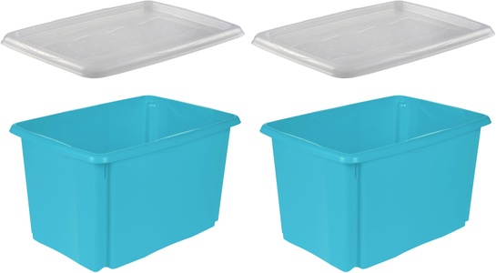 keeeper, keeeper Stapelbox »emil«, (Set, 2 St.), keeeper Aufbewahrungsbox »emil«, (Set, 2 St.), 45 L, mit Deckel, hochwertiger Kunststoff