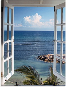 Artland Glasbild »Fenster zum Paradies«