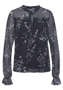 LAURA SCOTT, Laura Scott Langarmbluse, aus Mesh und mit Blumenmuster - NEUE KOLLEKTION, 