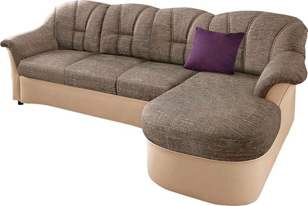 DOMO collection, DOMO collection Ecksofa, DOMO collection Ecksofa »Flores Schlafsofa, B/T/H: 233/142/86 cm, L-Form«, wahlweise mit Bettfunktion, wahlweise mit Federkern, auch in Leder