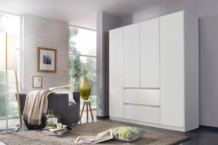 Rauch Pack´s, home24 Drehtürenschrank Mainz, rauch Drehtürenschrank »Kleiderschrank Schrank Garderobe Garderobenschrank MAINZ«, grifflose Front, Aussentüren mit Push-to-Open Funktion MADE IN GERMANY