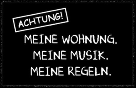 Hanse Home, Hanse Home - Fussmatte Printy - 40 x 60 cm, HANSE Home Fussmatte »Meine Wohnung, Türmatte«, rechteckig, 0,7 mm Höhe, mit Spruch, mit Schriftzug, Robust, Pflegeleicht, Rutschhemmend