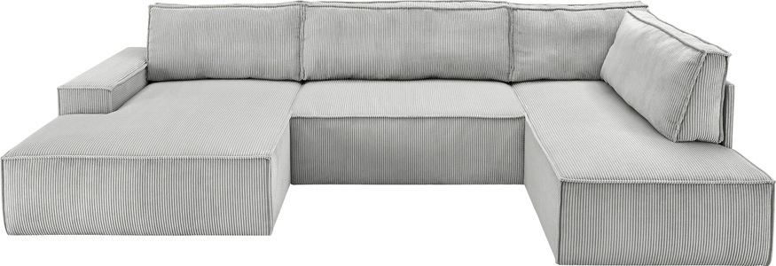 PREMIUM COLLECTION BY HOME AFFAIRE, Premium collection by Home affaire Wohnlandschaft »SHERWOOD«, mit Bett-Funktion (Liegefläche 194x139 cm), Bettkasten, mit 4 losen Rückenkissen, hochwertiger Cord-Bezug, Home affaire Wohnlandschaft »SHERWOOD XXL 329 cm, U-Form, Schlafsofa,«, Schlaffunktion m. Bettkasten (194x139 cm), Cord, Vintage, Samtvelours