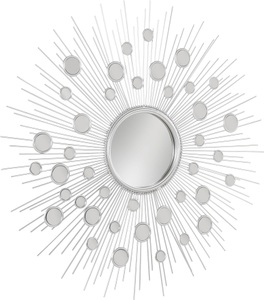 undefined, Dekospiegel »Spiegel«, Leonique Dekospiegel »Spiegel, silberfarben«, Wandspiegel, Sonne, rund, Ø 81 cm, Rahmen aus Metall