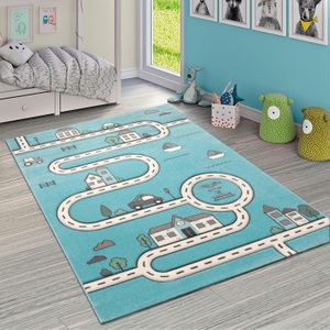 Paco Home Kinderteppich »Diamond 710«, rechteckig, 17 mm Höhe, Kurzflor, Strassen-Spiel-Teppich, Kinderzimmer