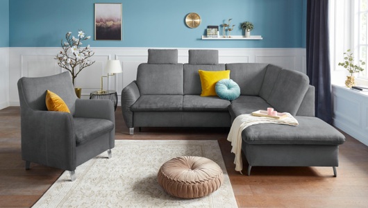 SIT&MORE, sit&more Ecksofa, sit&more Ecksofa »Daytona L-Form«, mit Federkern, zwei Kopfstützen und wahlweise mit Bettfunktion