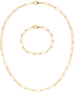 FIRETTI, Firetti Ketten und Armband Set »Multipack Schmuck Geschenk Armkette Halskette Langankerkettenglieder«, (Set, 2 tlg.), Firetti Ketten und Armband Set »Multipack Schmuck Geschenk Armkette Halskette Langankerkettenglieder«, (Set, 2 tlg.)