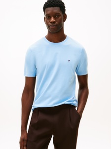 Tommy Hilfiger, Tommy Hilfiger T-Shirt "ESSENTIAL REGULAR FIT SOLID mit Stickerei" unifarben, casual, Baumwolle, Rundhals