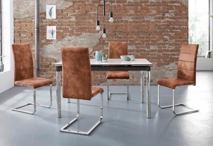MY HOME, my home Essgruppe »Nelson/Cosy«, (Set, 5 tlg.), mit 4 Stühlen, Tisch ausziehbar, Breite 140-200 cm, INOSIGN Essgruppe »Nelson/Cosy«, (Set, 5 tlg.), mit 4 Stühlen, Tisch ausziehbar, Breite 140-200 cm