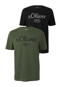 s.Oliver T-Shirt, (2 tlg.), mit grossen Logo-Print, im 2er Pack