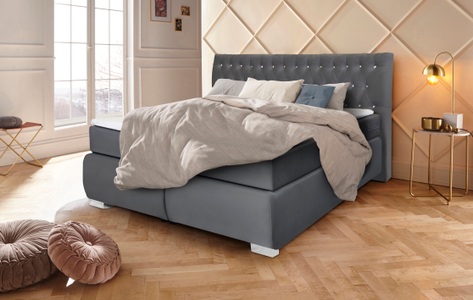 Leonique Boxspringbett »Rumba«, Taschenfederkern-Matratze in Härtegrad 3, in 4 Breiten, incl. Topper
